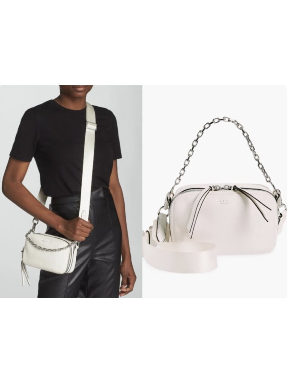 Rag & Bone Cami Chain Camera Bag Antique White